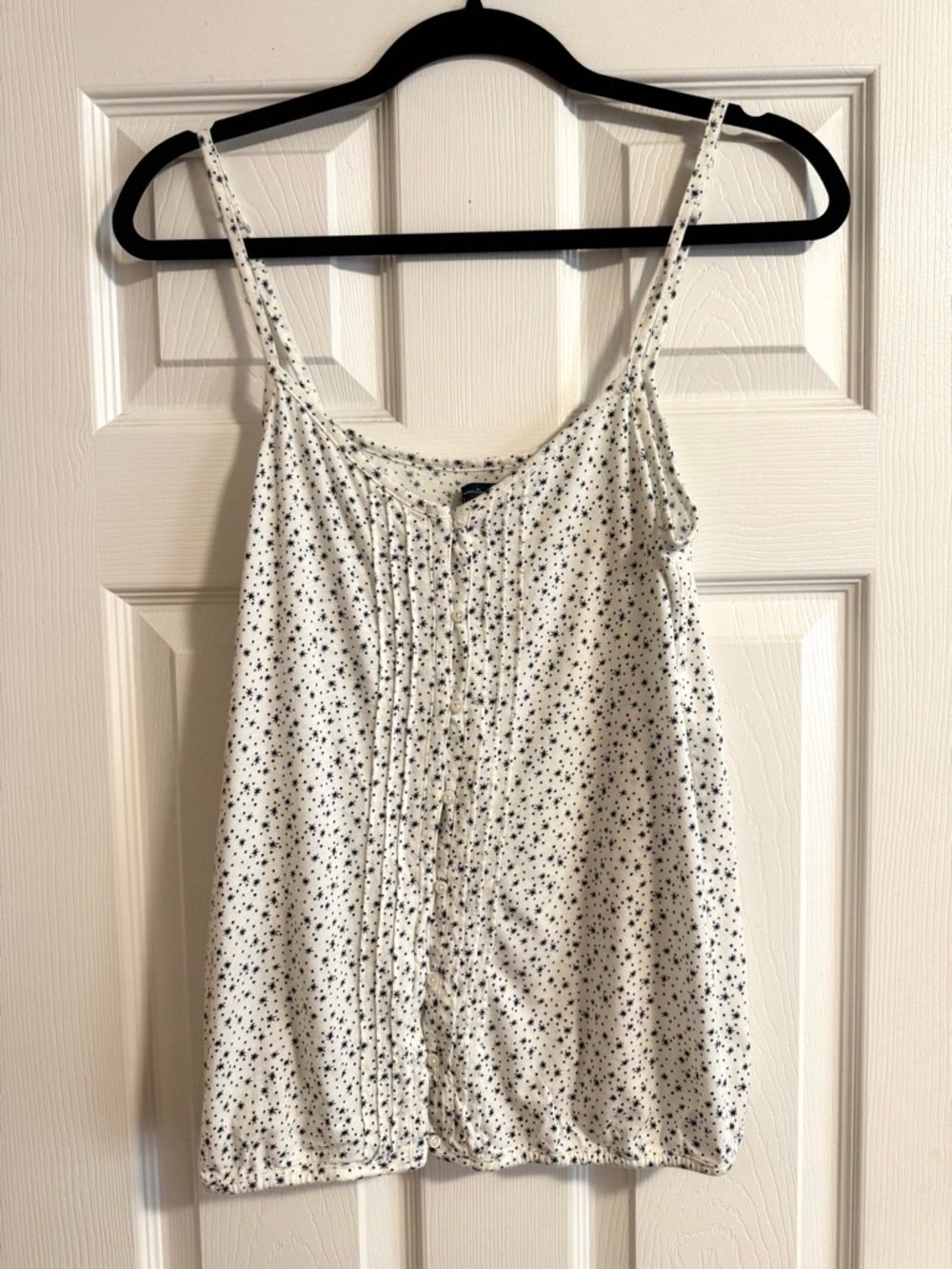 American Eagle Outfitters White Star-Print Spaghetti Strap Tank